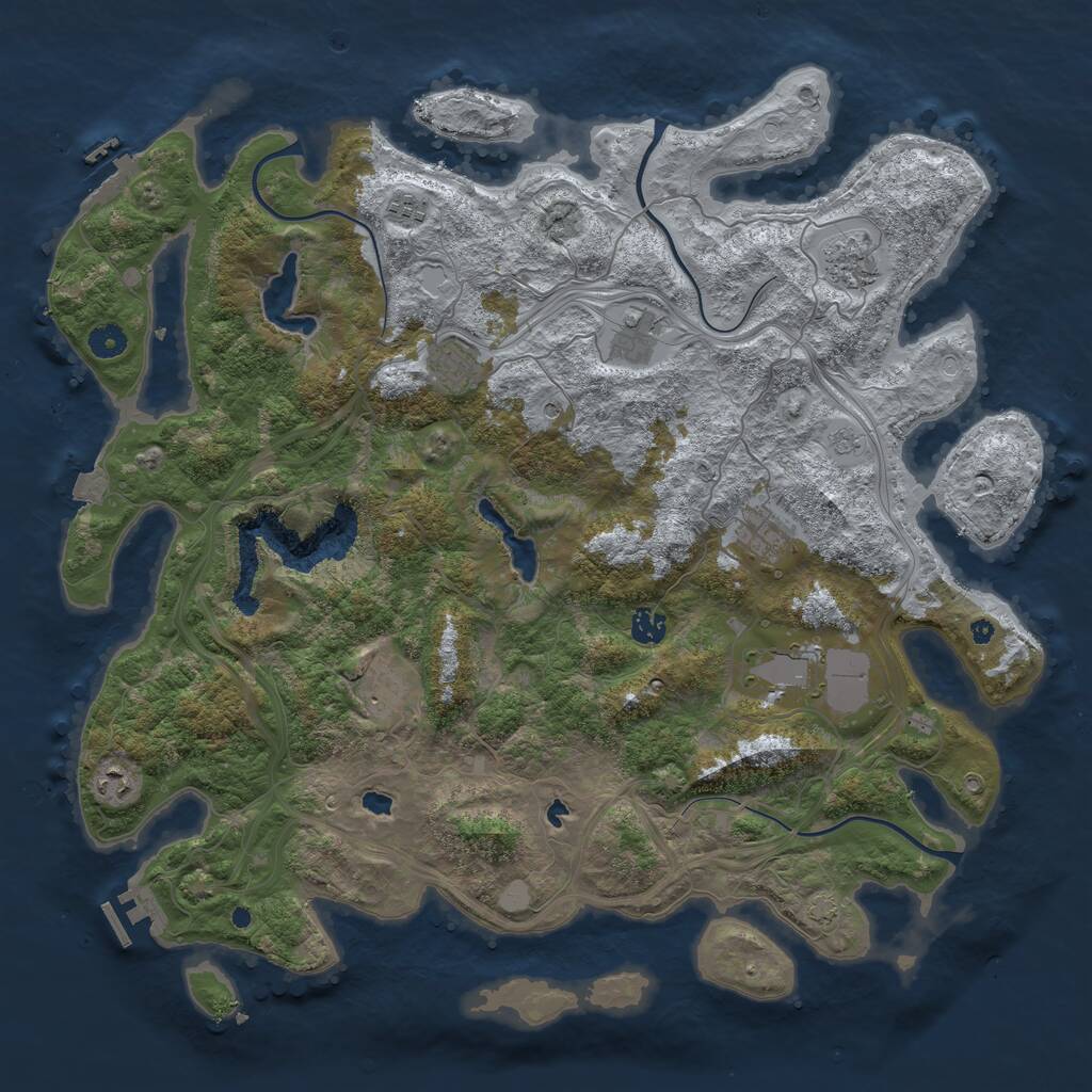 Rust Map: Procedural Map, Size: 4500, Seed: 21291, 15 Monuments