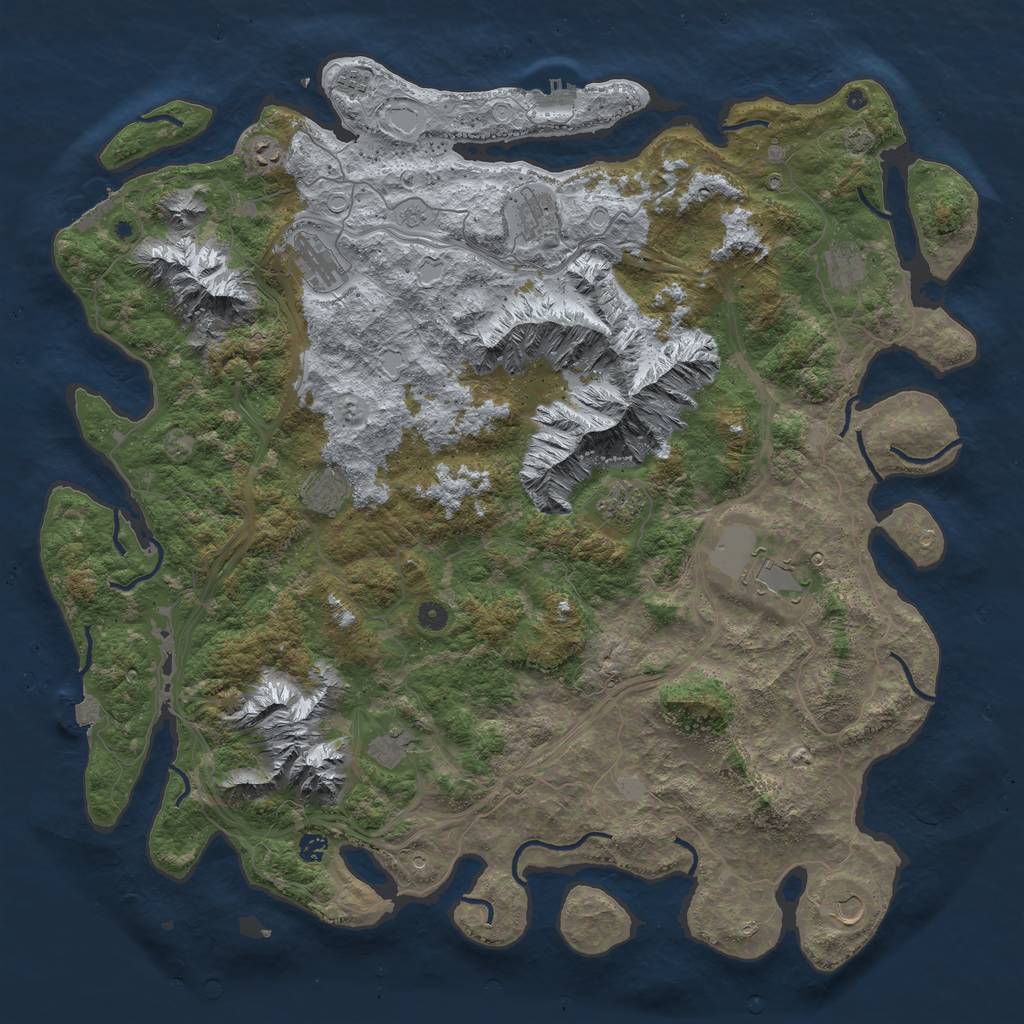 Rust Map: Procedural Map, Size: 5250, Seed: 2000, 19 Monuments