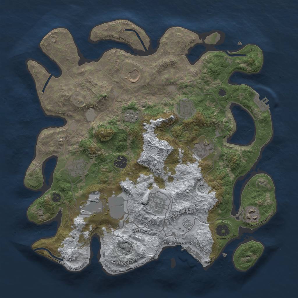 Rust Map: Procedural Map, Size: 3500, Seed: 673875, 18 Monuments