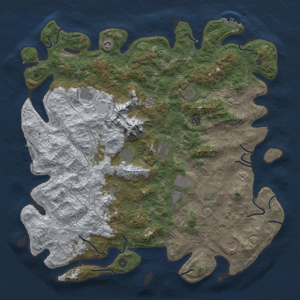 Rust Map: Procedural Map, Size: 5000, Seed: 2647, 20 Monuments