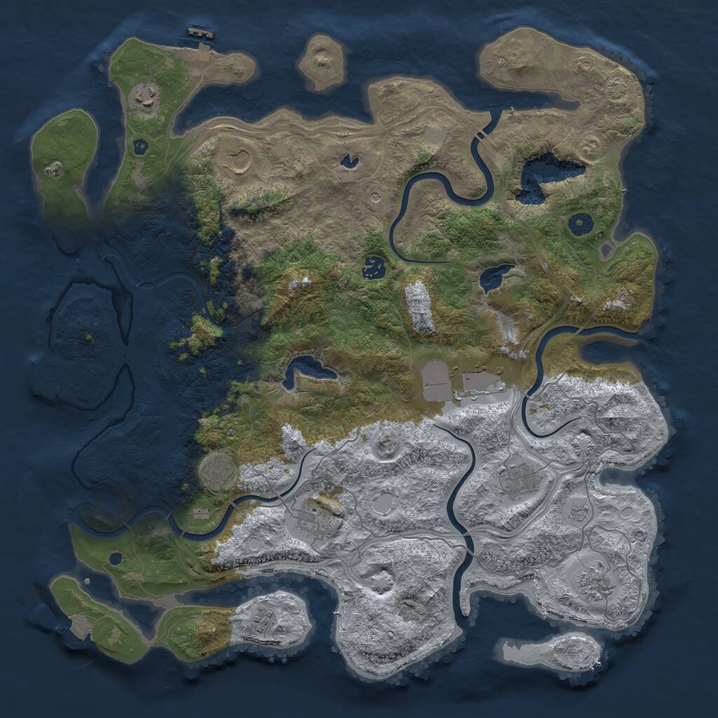 Rust Map: Procedural Map, Size: 4500, Seed: 32009, 15 Monuments