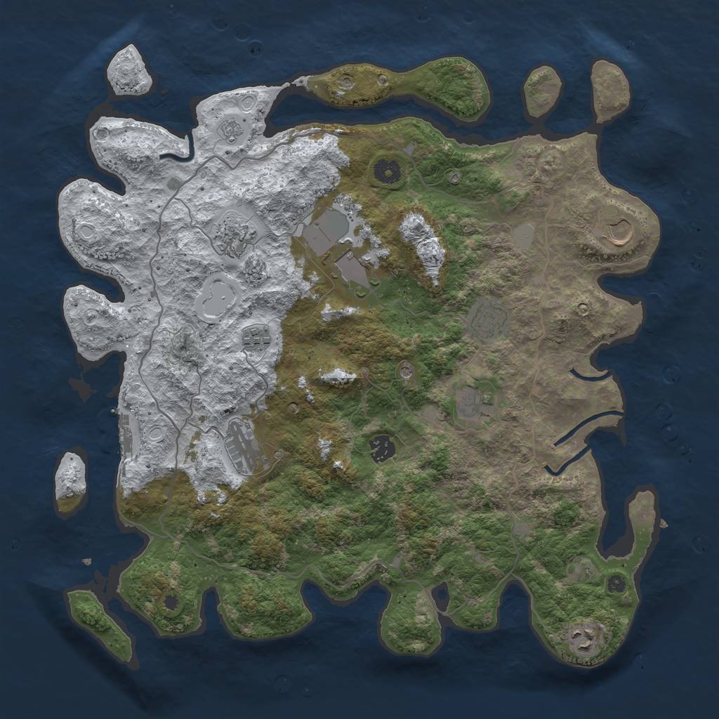 Rust Map: Procedural Map, Size: 4100, Seed: 900, 17 Monuments