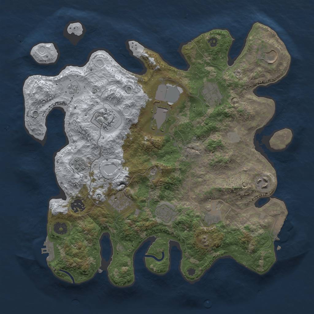 Rust Map: Procedural Map, Size: 3500, Seed: 1000707, 19 Monuments