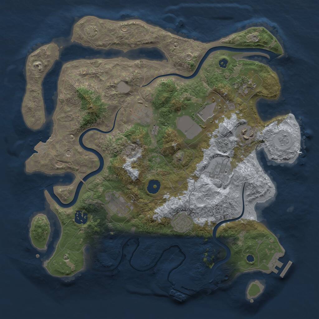 Rust Map: Procedural Map, Size: 3500, Seed: 580526, 15 Monuments