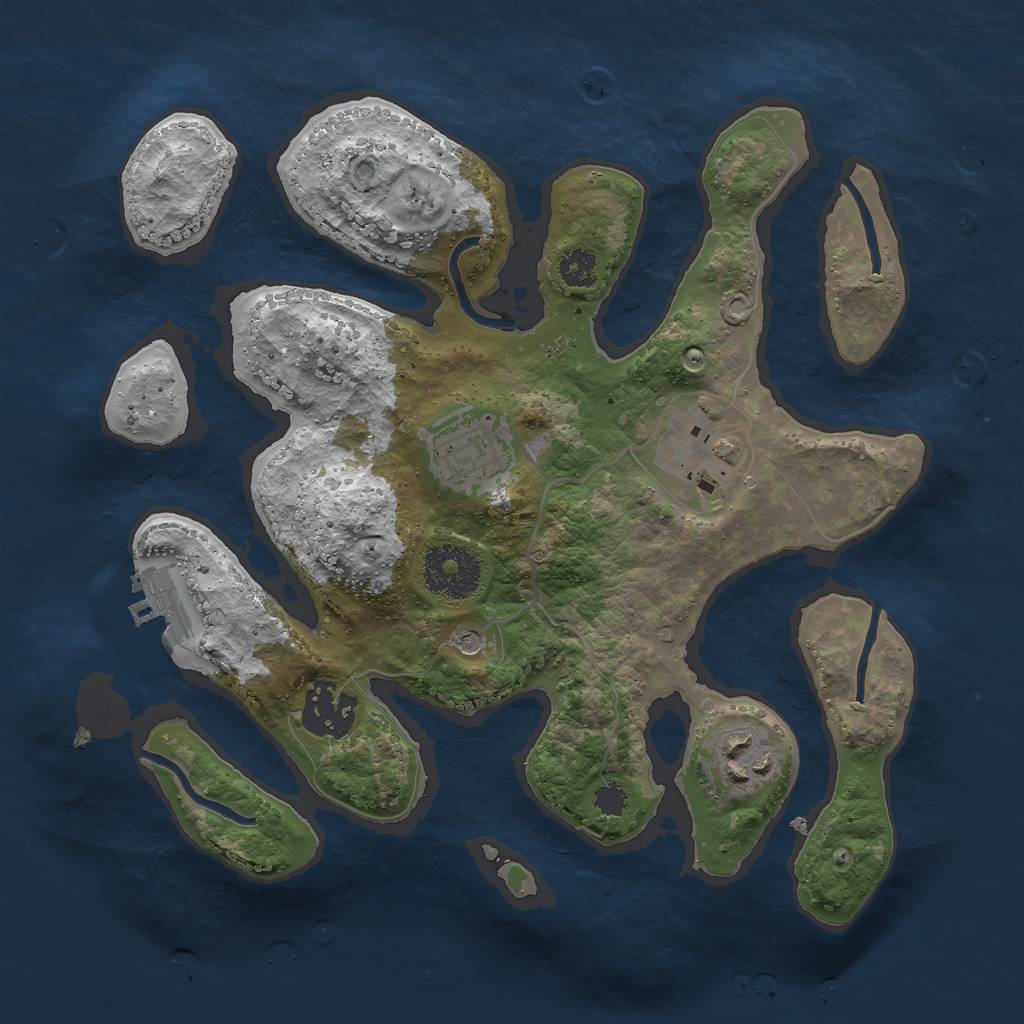 Rust Map: Procedural Map, Size: 2750, Seed: 21034, 8 Monuments