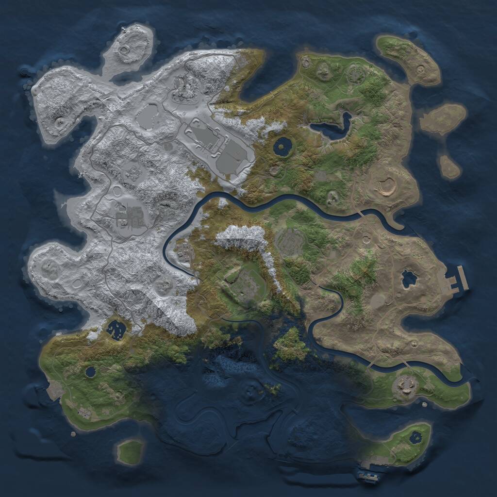 Rust Map: Procedural Map, Size: 4000, Seed: 958309, 15 Monuments