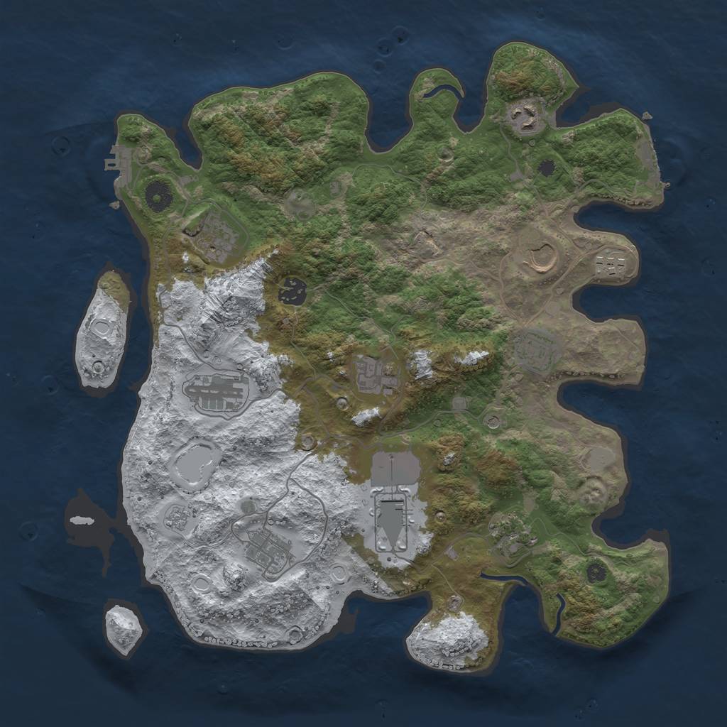 Rust Map: Procedural Map, Size: 3800, Seed: 26055253, 20 Monuments