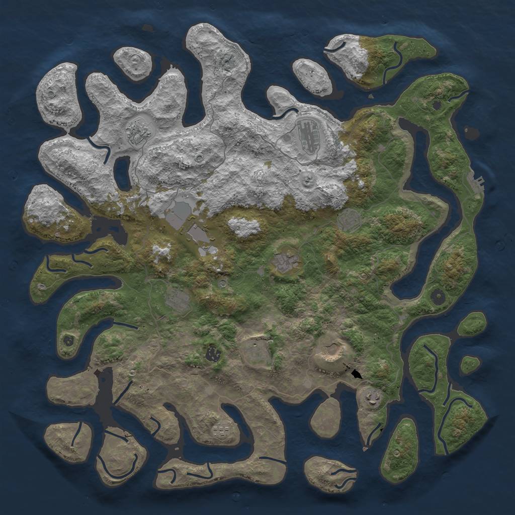 Rust Map: Procedural Map, Size: 5000, Seed: 9238236, 15 Monuments