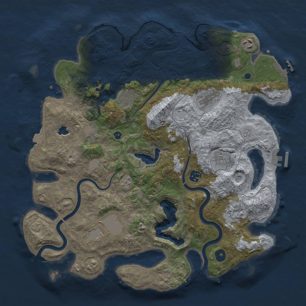 Rust Map: Procedural Map, Size: 4000, Seed: 12929928, 15 Monuments