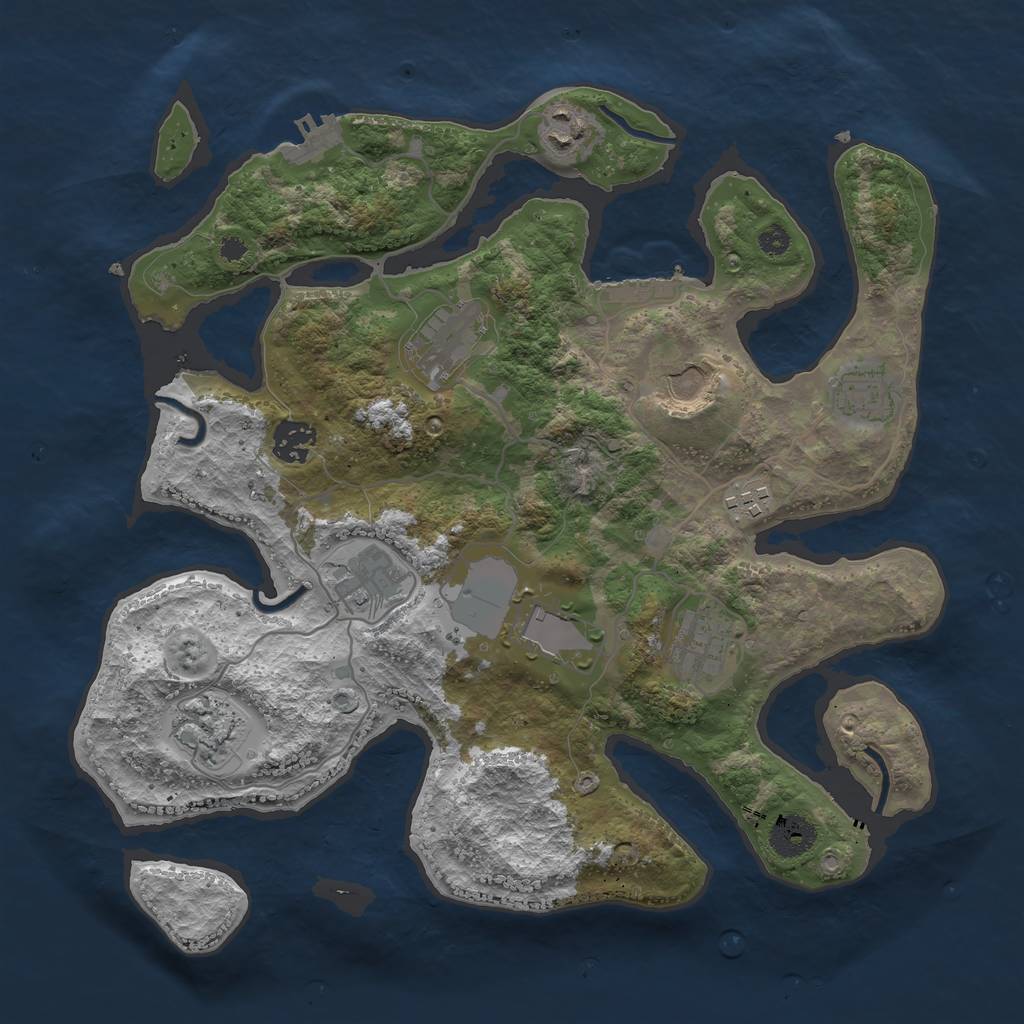 Rust Map: Procedural Map, Size: 3500, Seed: 5474864, 14 Monuments