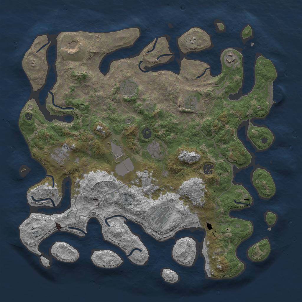 Rust Map: Procedural Map, Size: 4250, Seed: 972088097, 14 Monuments