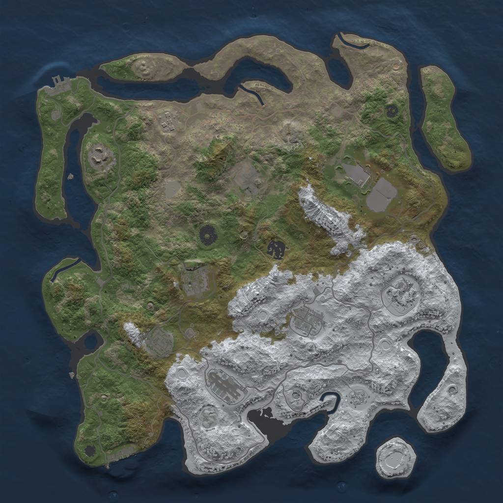 Rust Map: Procedural Map, Size: 4000, Seed: 7395, 19 Monuments