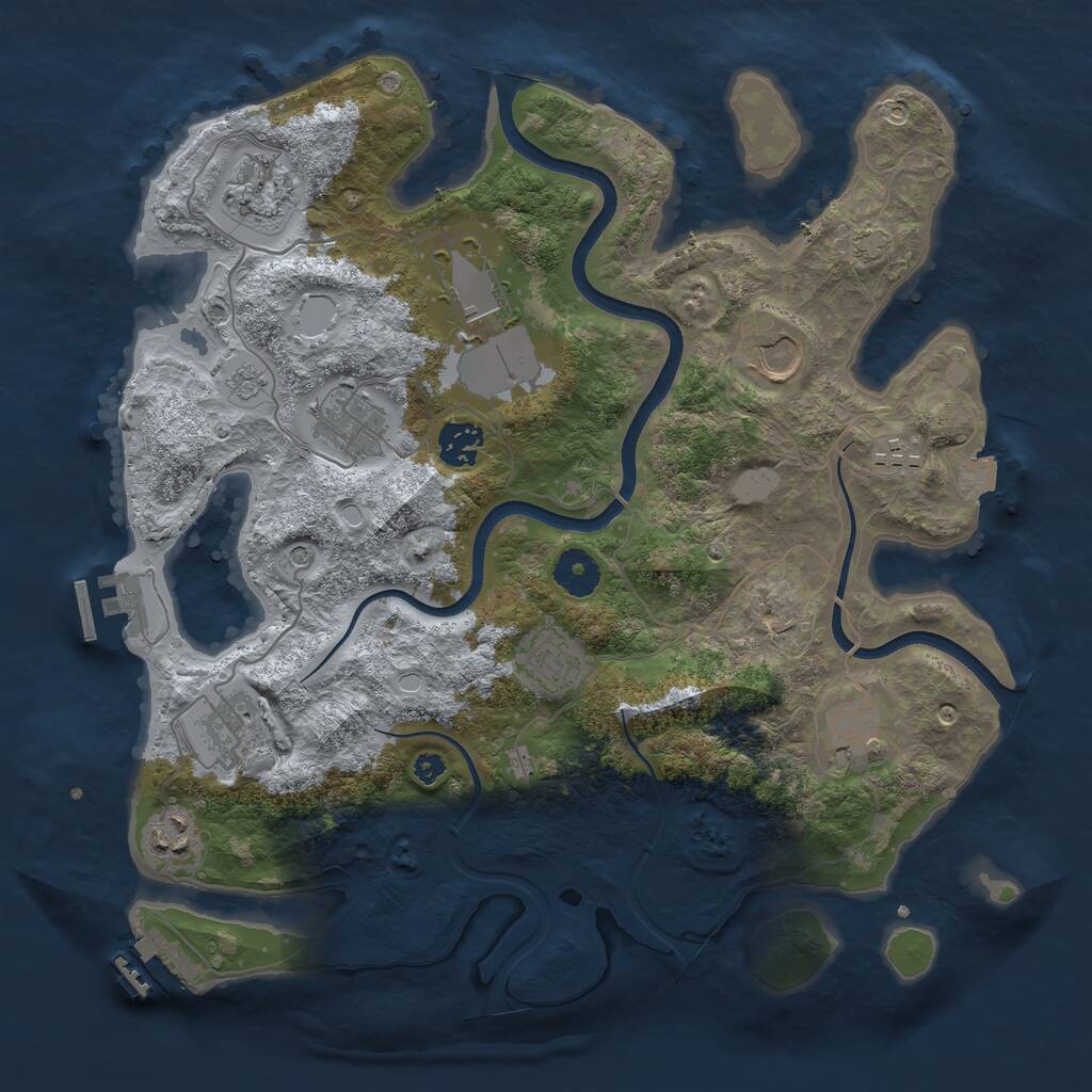 Rust Map: Procedural Map, Size: 3600, Seed: 1699666721, 16 Monuments