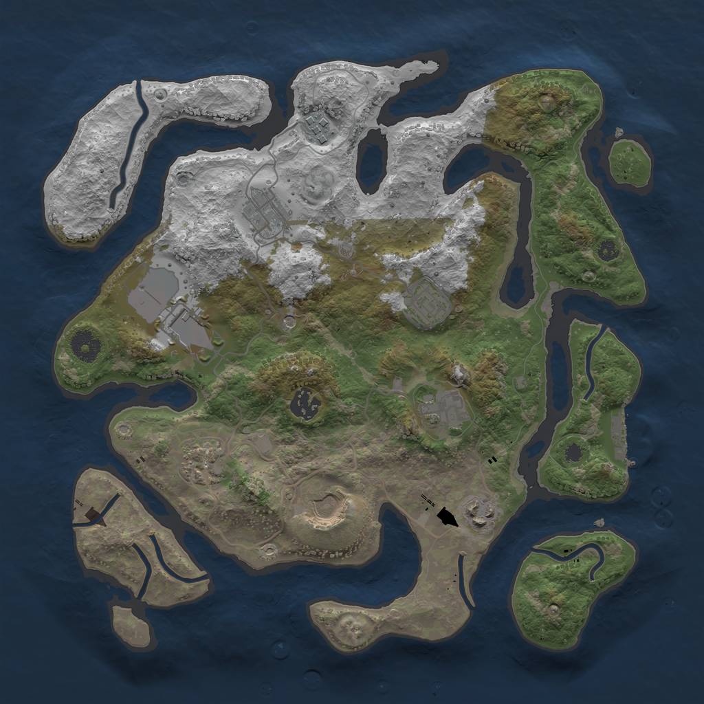 Rust Map: Procedural Map, Size: 3500, Seed: 18269738, 13 Monuments