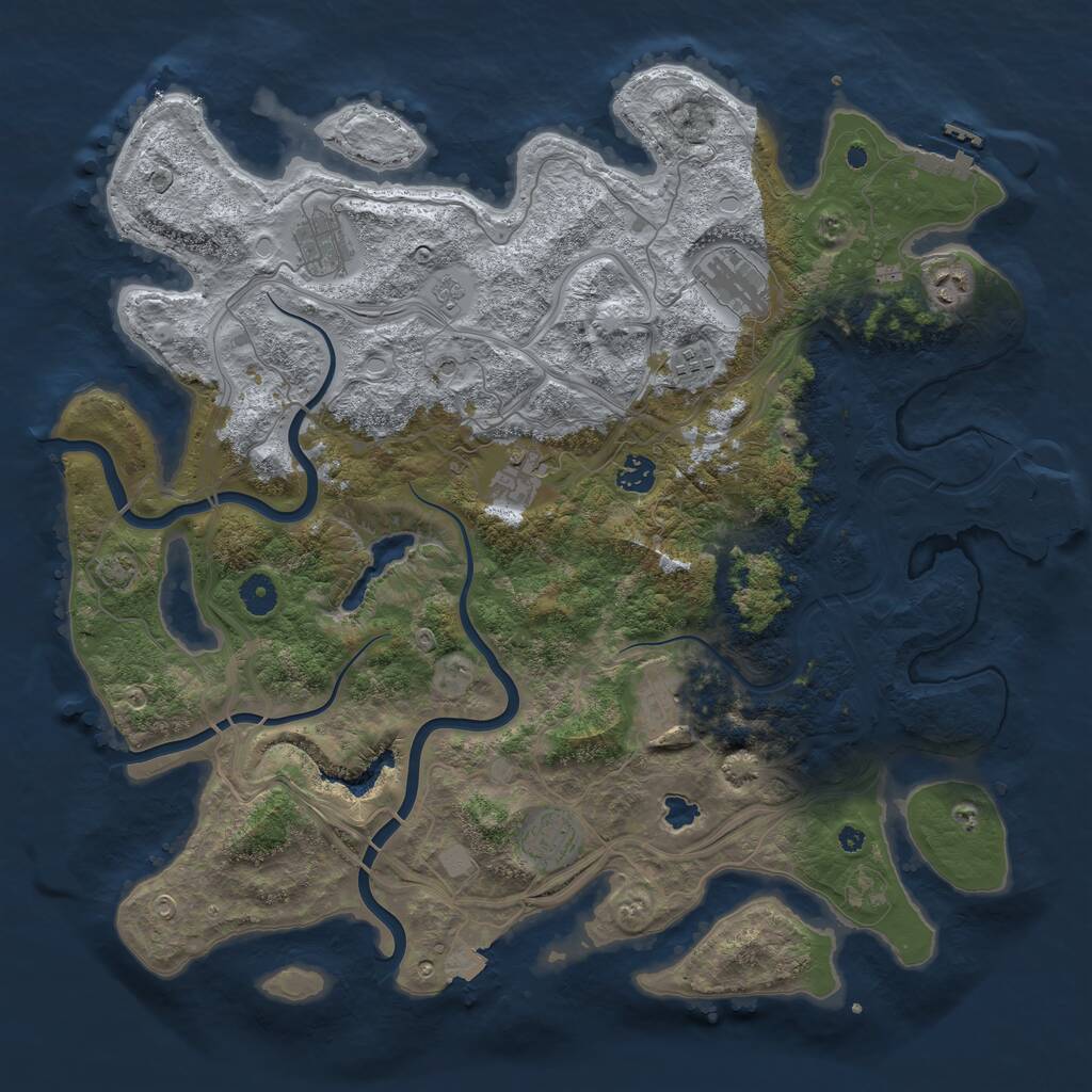 Rust Map: Procedural Map, Size: 4250, Seed: 345181275, 14 Monuments