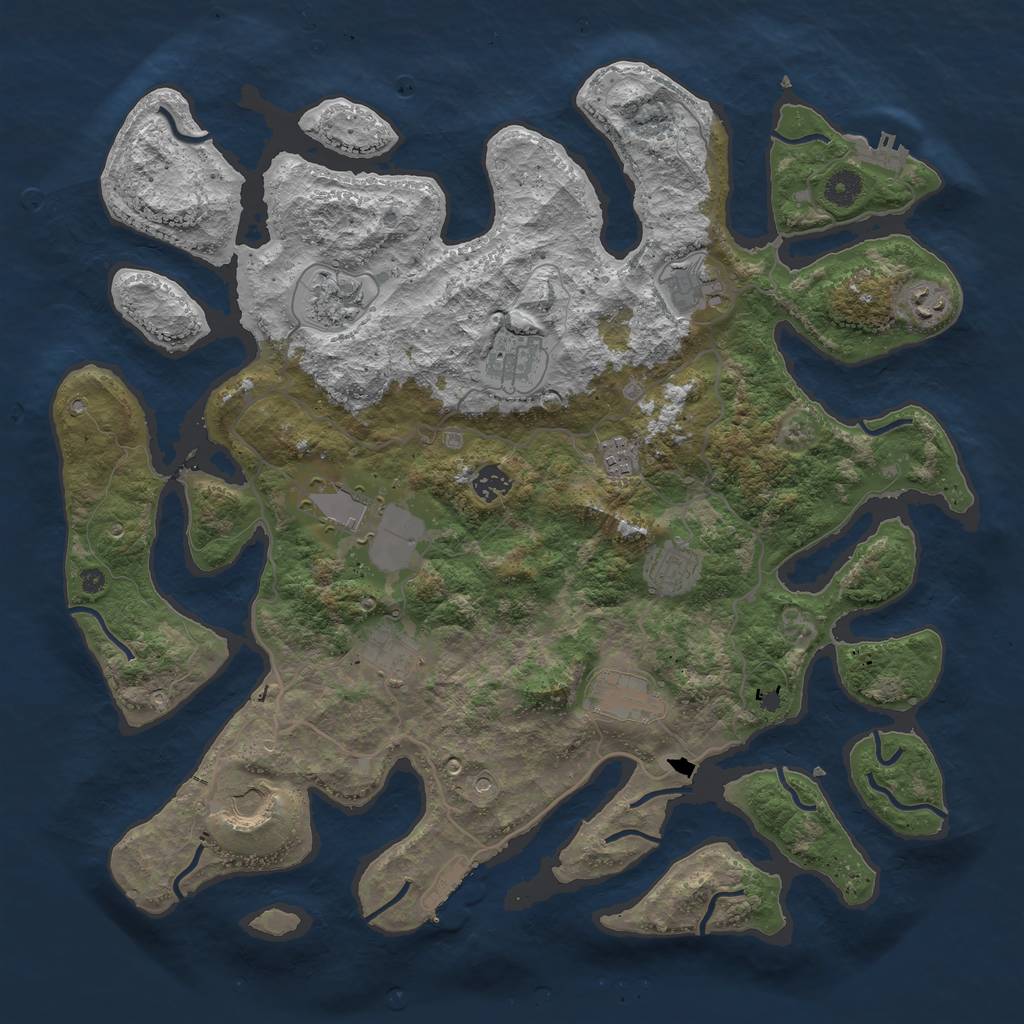 Rust Map: Procedural Map, Size: 4250, Seed: 345181275, 16 Monuments