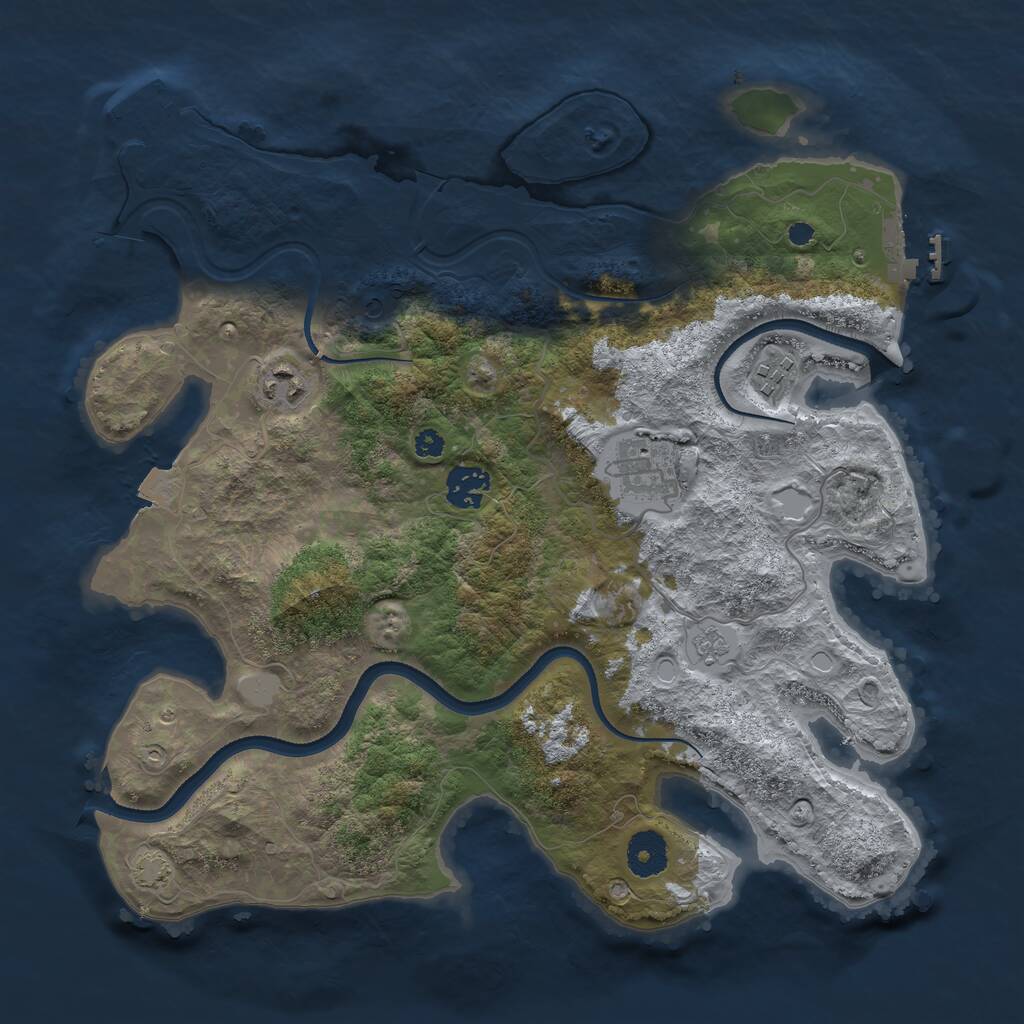 Rust Map: Procedural Map, Size: 3500, Seed: 115935, 10 Monuments