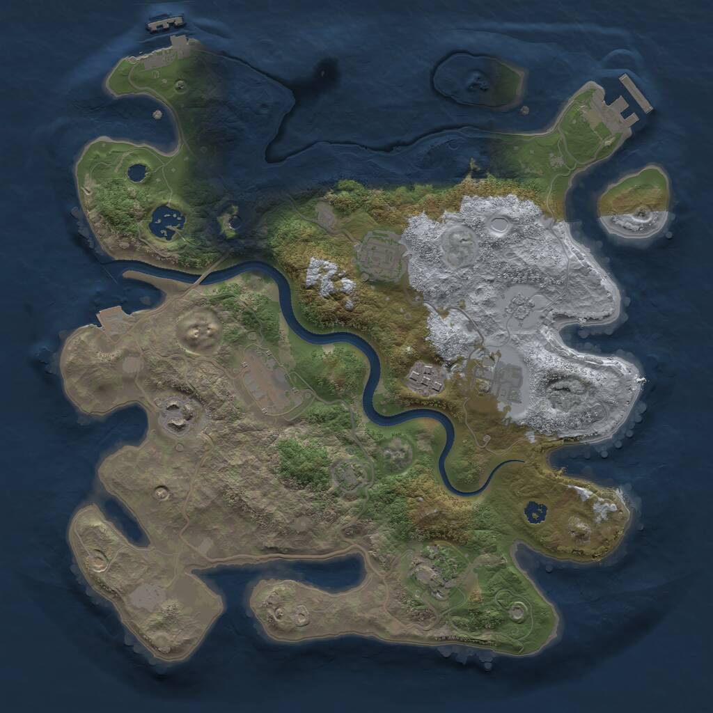 Rust Map: Procedural Map, Size: 3200, Seed: 1568239379, 13 Monuments