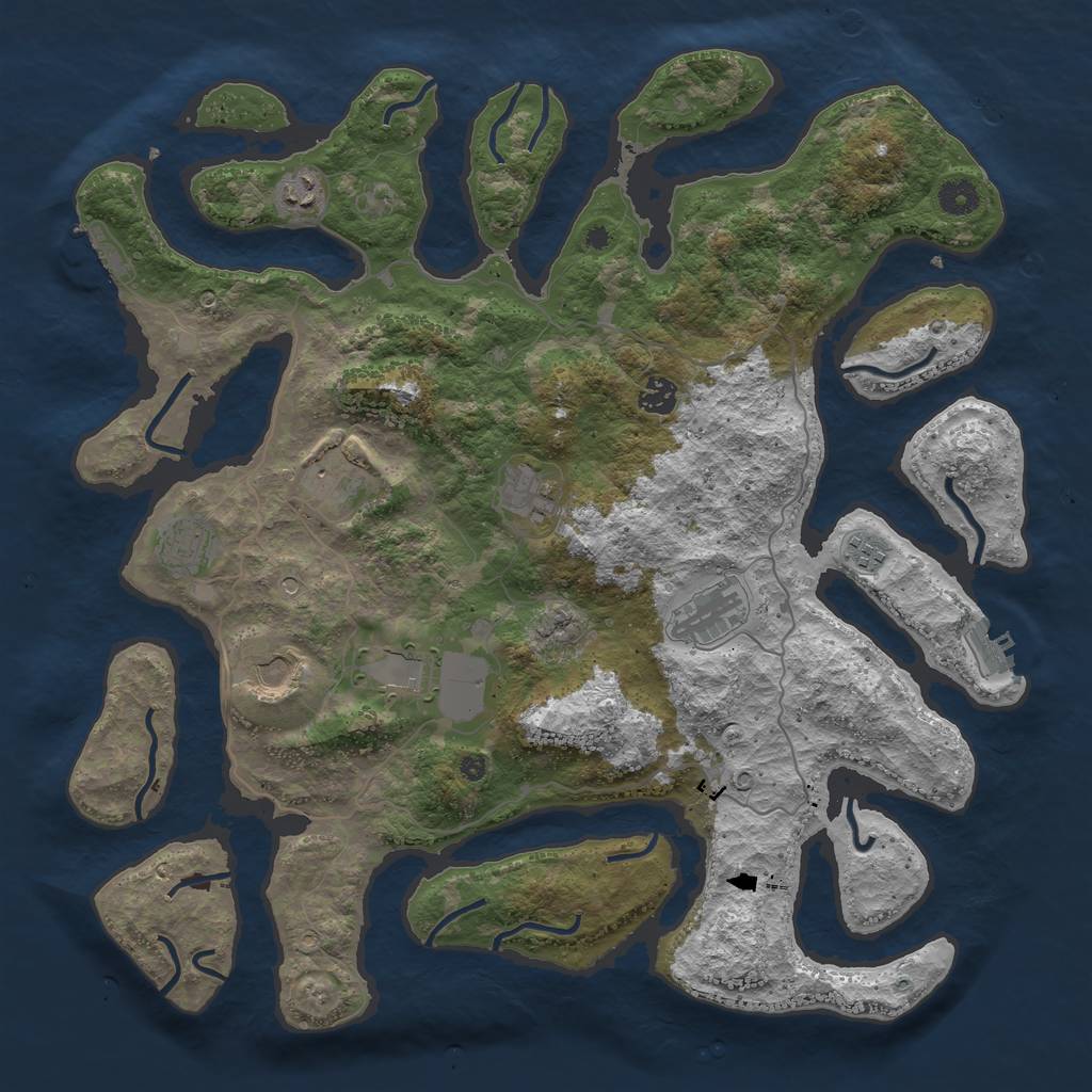 Rust Map: Procedural Map, Size: 4250, Seed: 1718558842, 14 Monuments