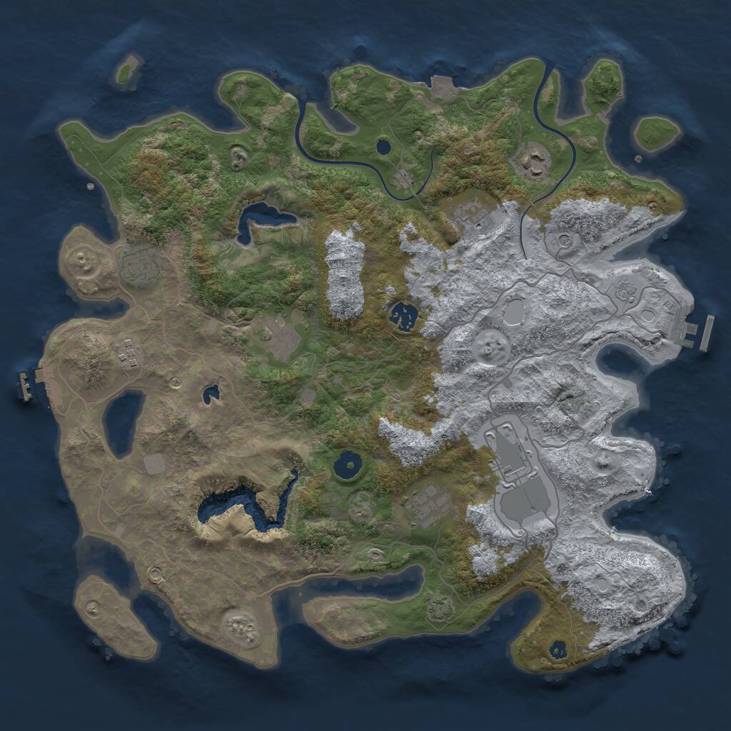 Rust Map: Procedural Map, Size: 4000, Seed: 764886258, 14 Monuments