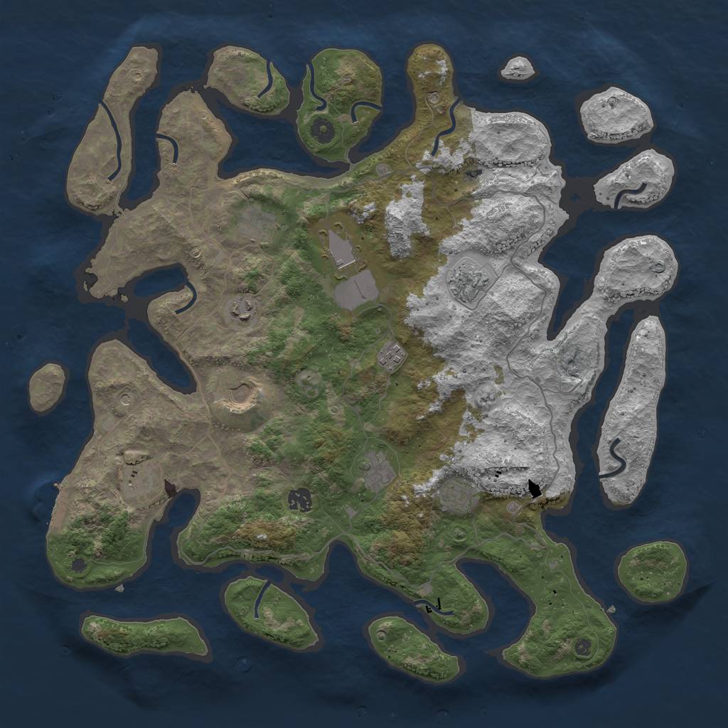 Rust Map: Procedural Map, Size: 4400, Seed: 5974477, 14 Monuments