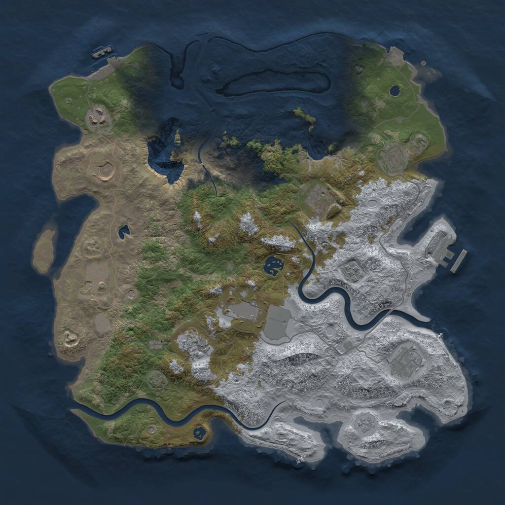Rust Map: Procedural Map, Size: 4000, Seed: 7784513, 16 Monuments