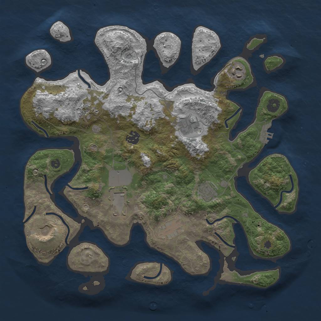 Rust Map: Procedural Map, Size: 3600, Seed: 346, 12 Monuments