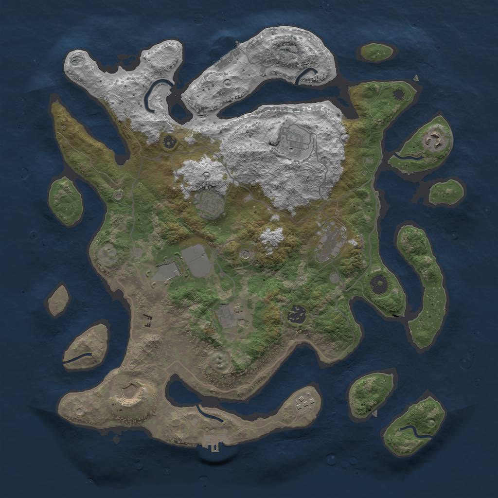 Rust Map: Procedural Map, Size: 4000, Seed: 2342342, 14 Monuments