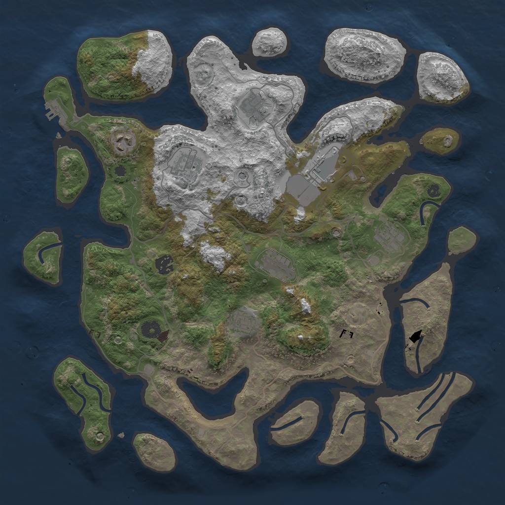 Rust Map: Procedural Map, Size: 4000, Seed: 1825995359, 12 Monuments