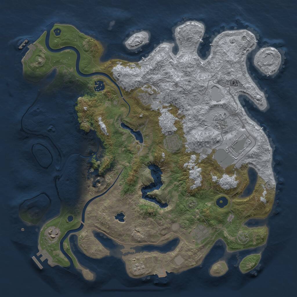 Rust Map: Procedural Map, Size: 4000, Seed: 12414, 14 Monuments