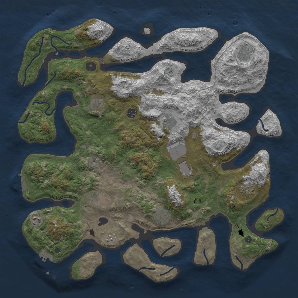 Rust Map: Procedural Map, Size: 4500, Seed: 38010751, 15 Monuments