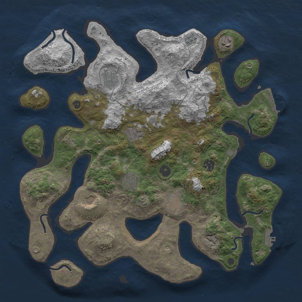 Rust Map: Procedural Map, Size: 4000, Seed: 778316613, 13 Monuments