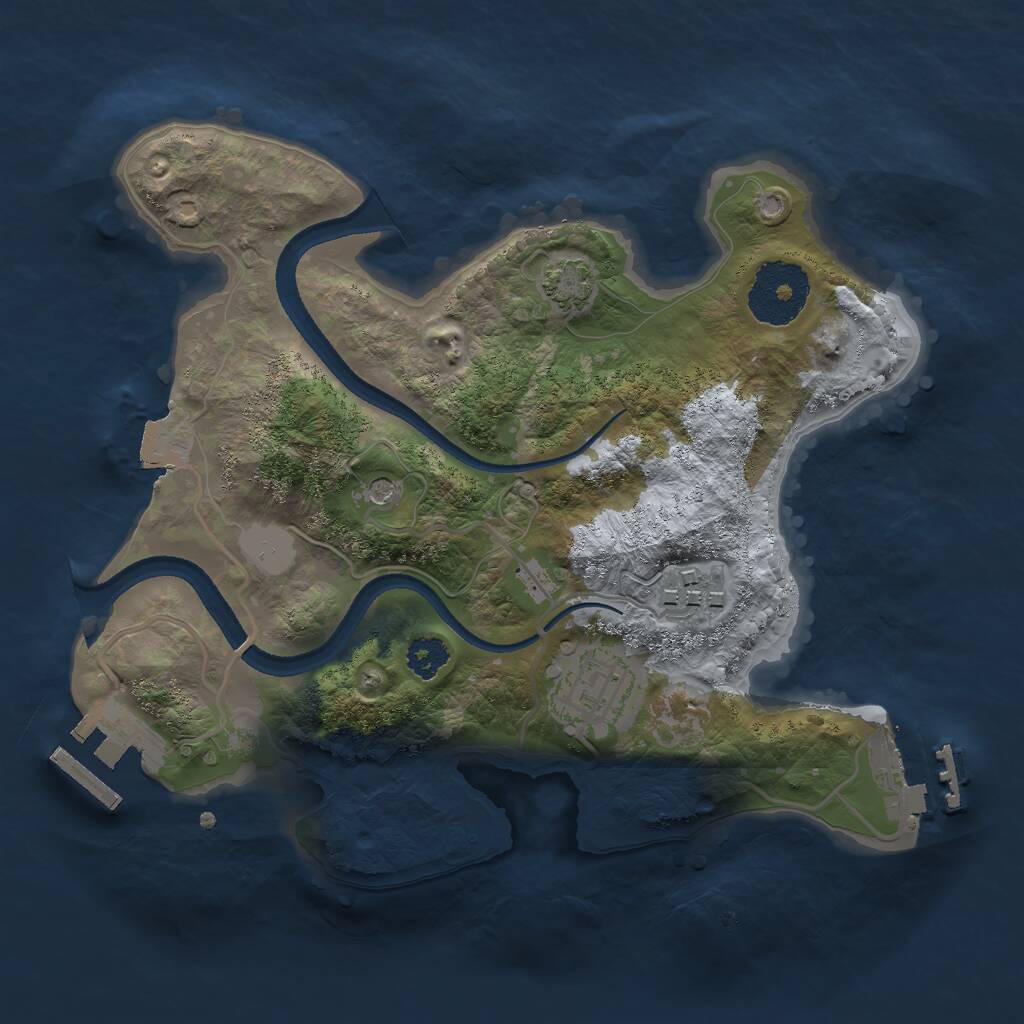 Rust Map: Procedural Map, Size: 2500, Seed: 1072021, 7 Monuments