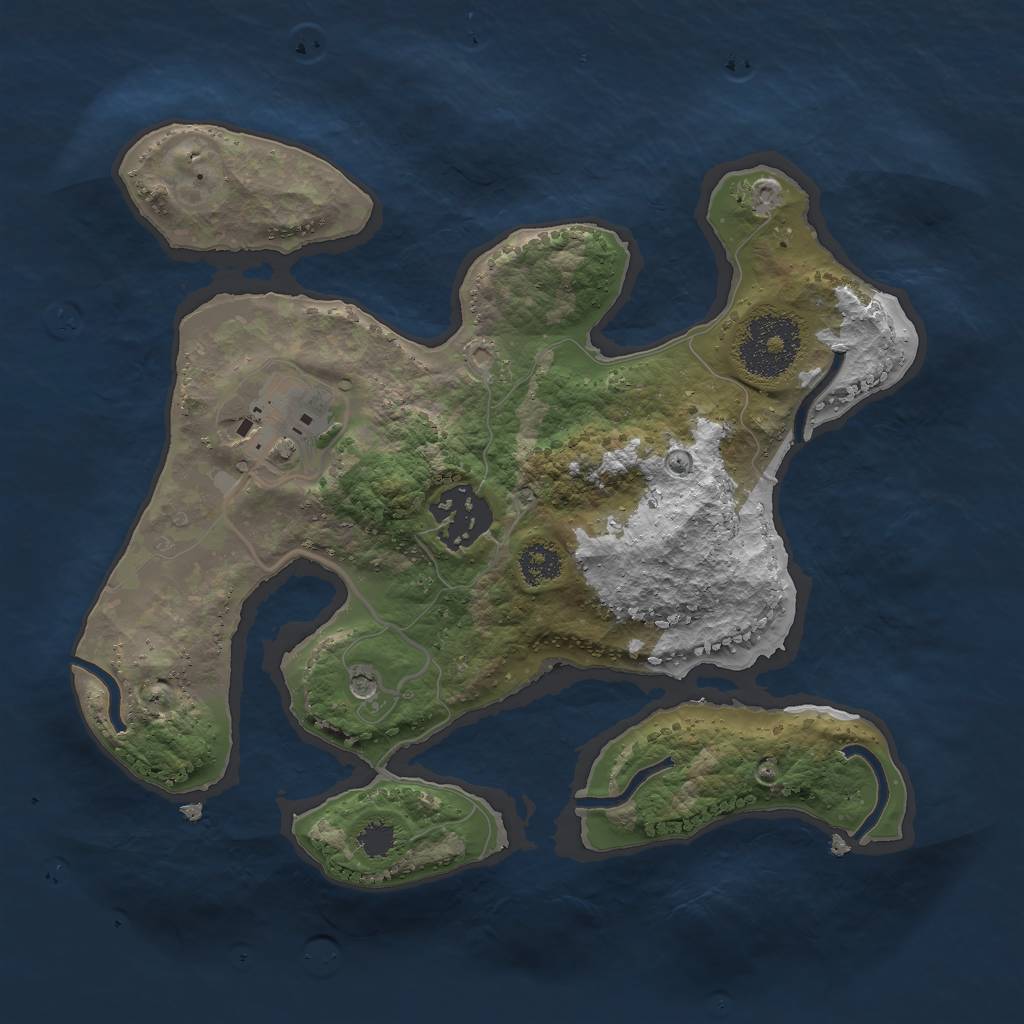 Rust Map: Procedural Map, Size: 2500, Seed: 1072021, 5 Monuments