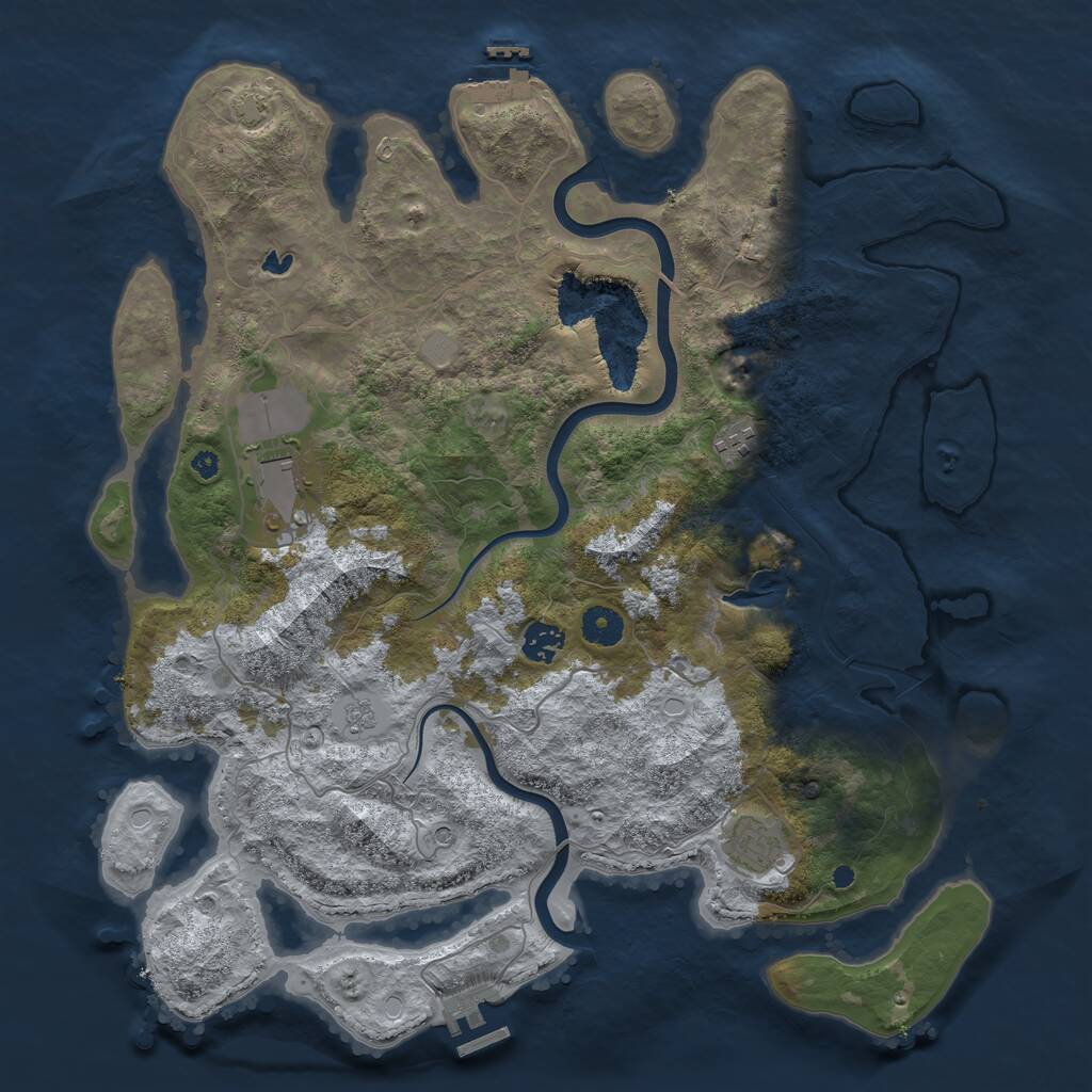 Rust Map: Procedural Map, Size: 4000, Seed: 850, 10 Monuments