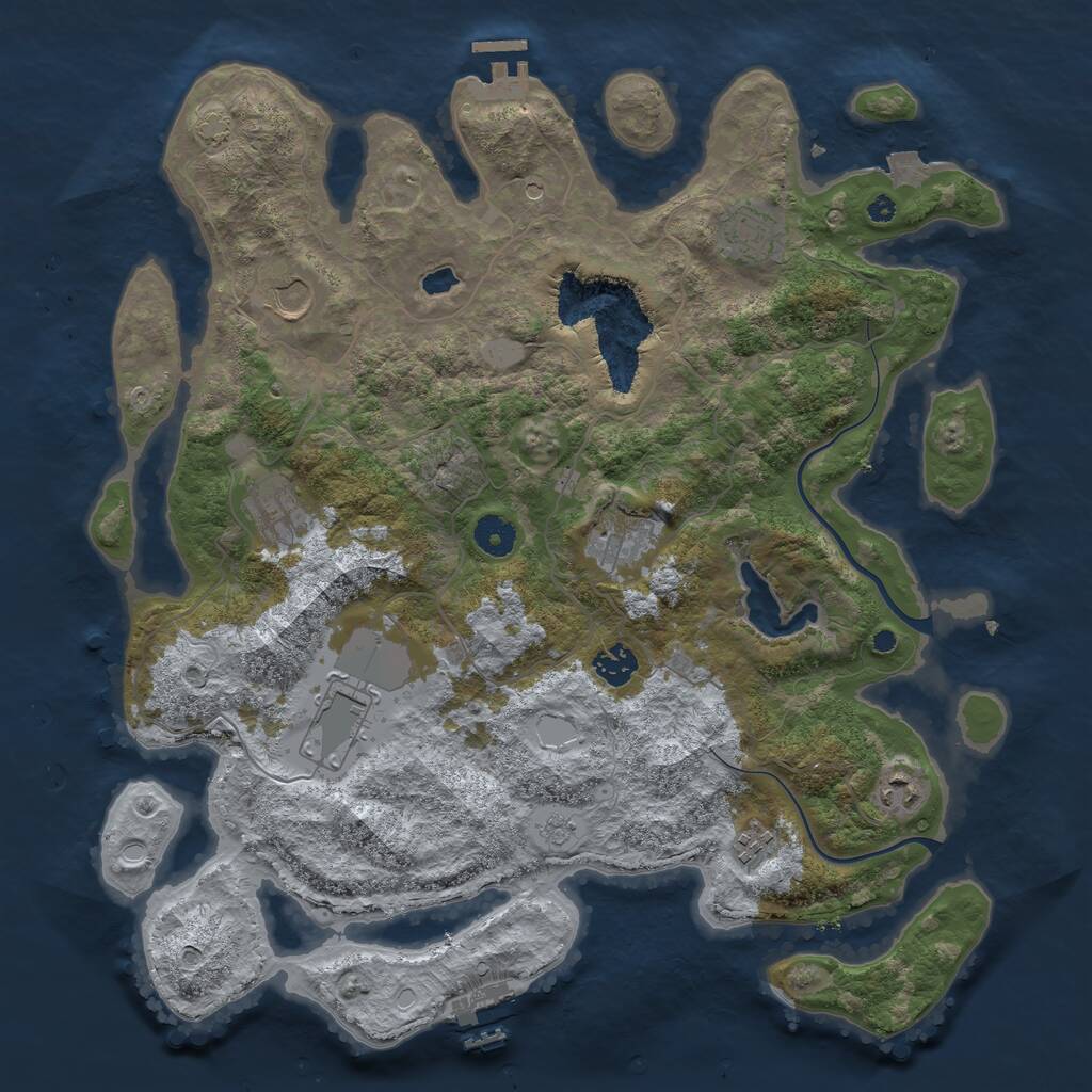 Rust Map: Procedural Map, Size: 4000, Seed: 850, 14 Monuments