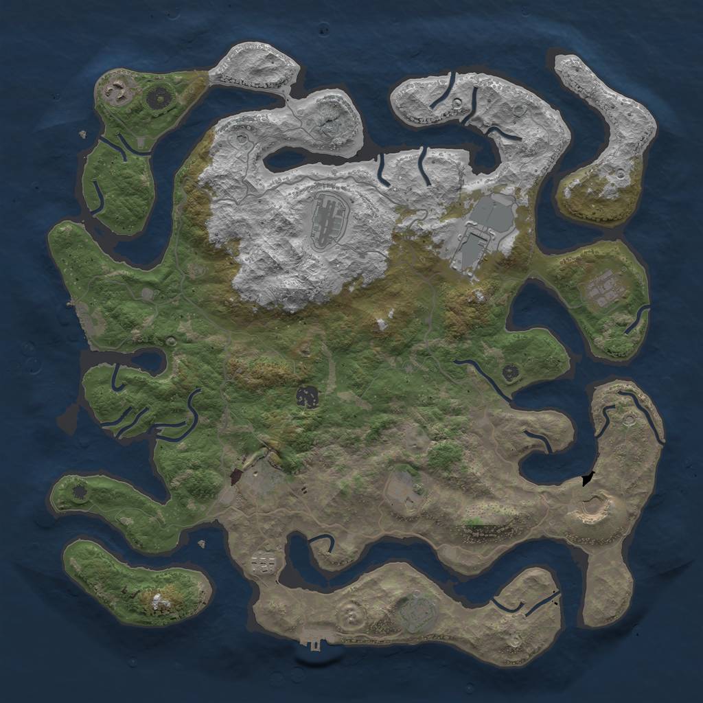 Rust Map: Procedural Map, Size: 4500, Seed: 20207, 15 Monuments