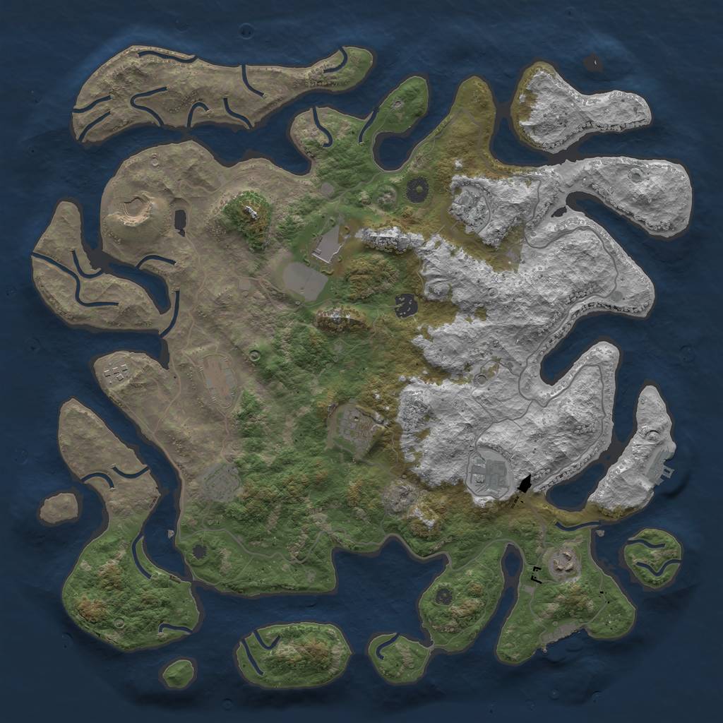 Rust Map: Procedural Map, Size: 4500, Seed: 112027010, 15 Monuments