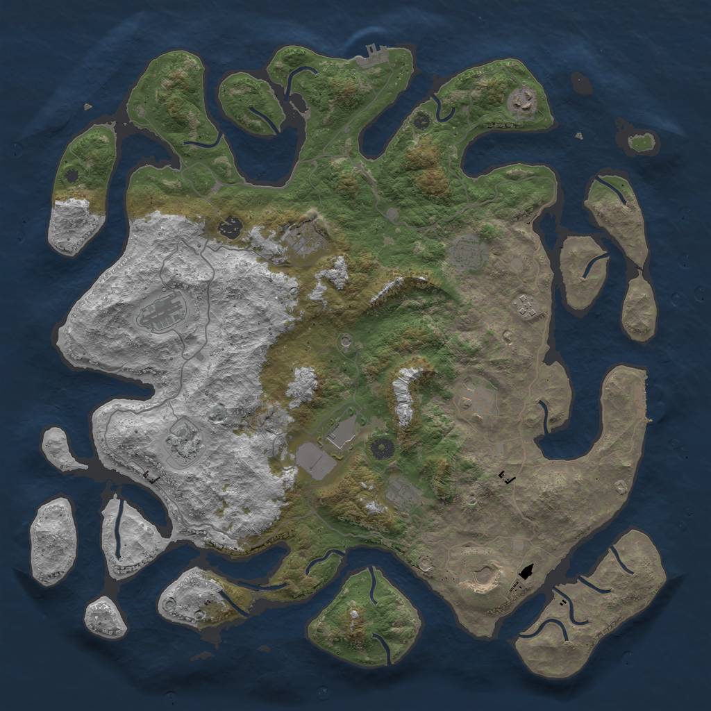 Rust Map: Procedural Map, Size: 4700, Seed: 578, 16 Monuments