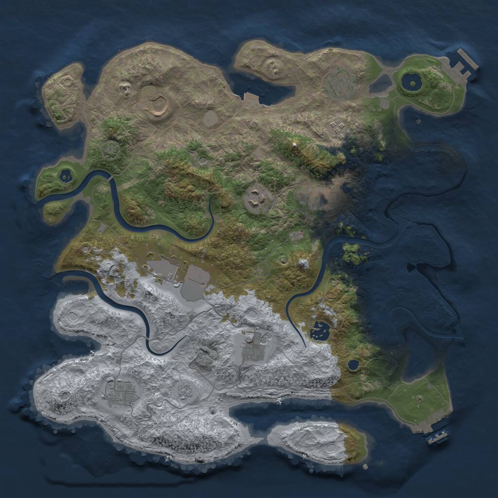 Rust Map: Procedural Map, Size: 3800, Seed: 280521, 15 Monuments