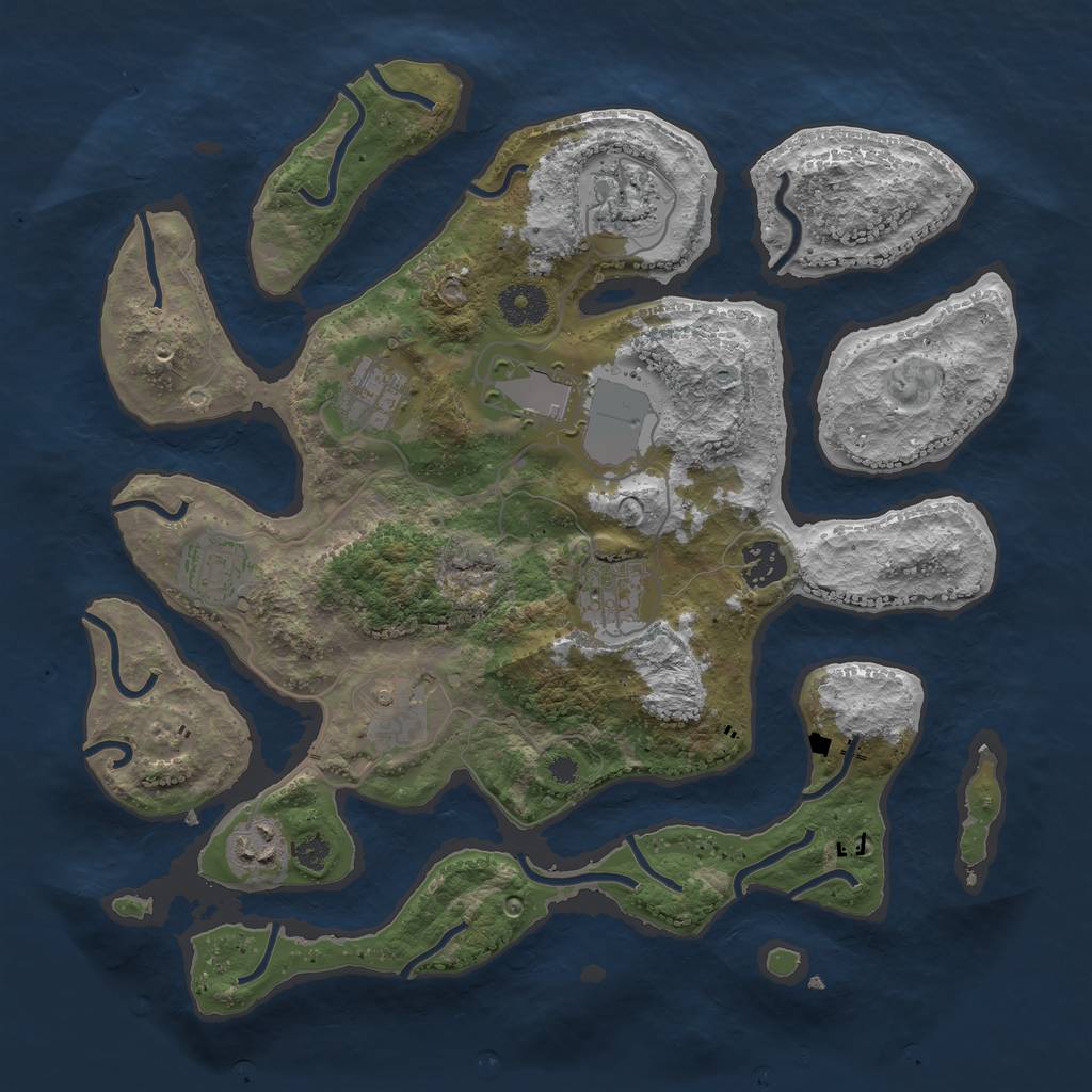 Rust Map: Procedural Map, Size: 3500, Seed: 20210702, 10 Monuments