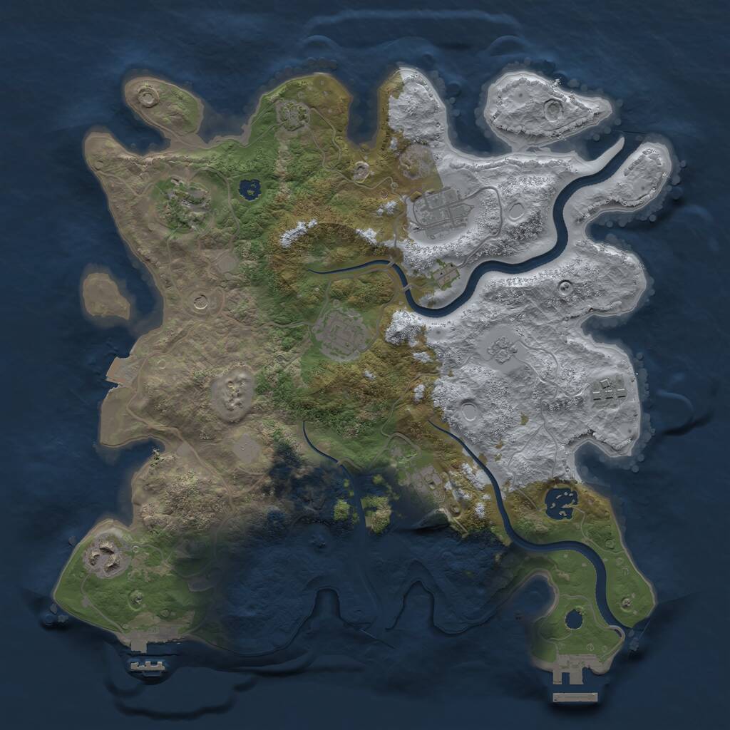 Rust Map: Procedural Map, Size: 3300, Seed: 1731574495, 13 Monuments