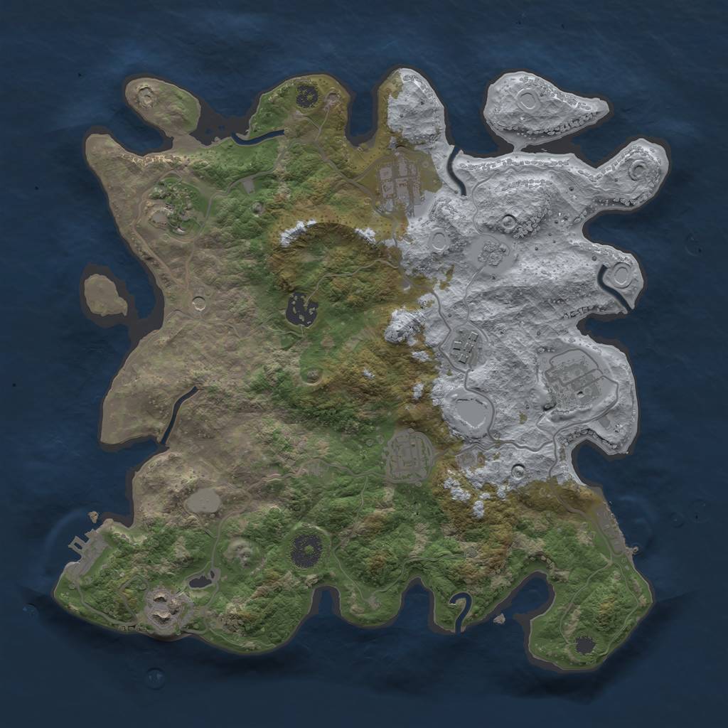 Rust Map: Procedural Map, Size: 3300, Seed: 1731574495, 16 Monuments