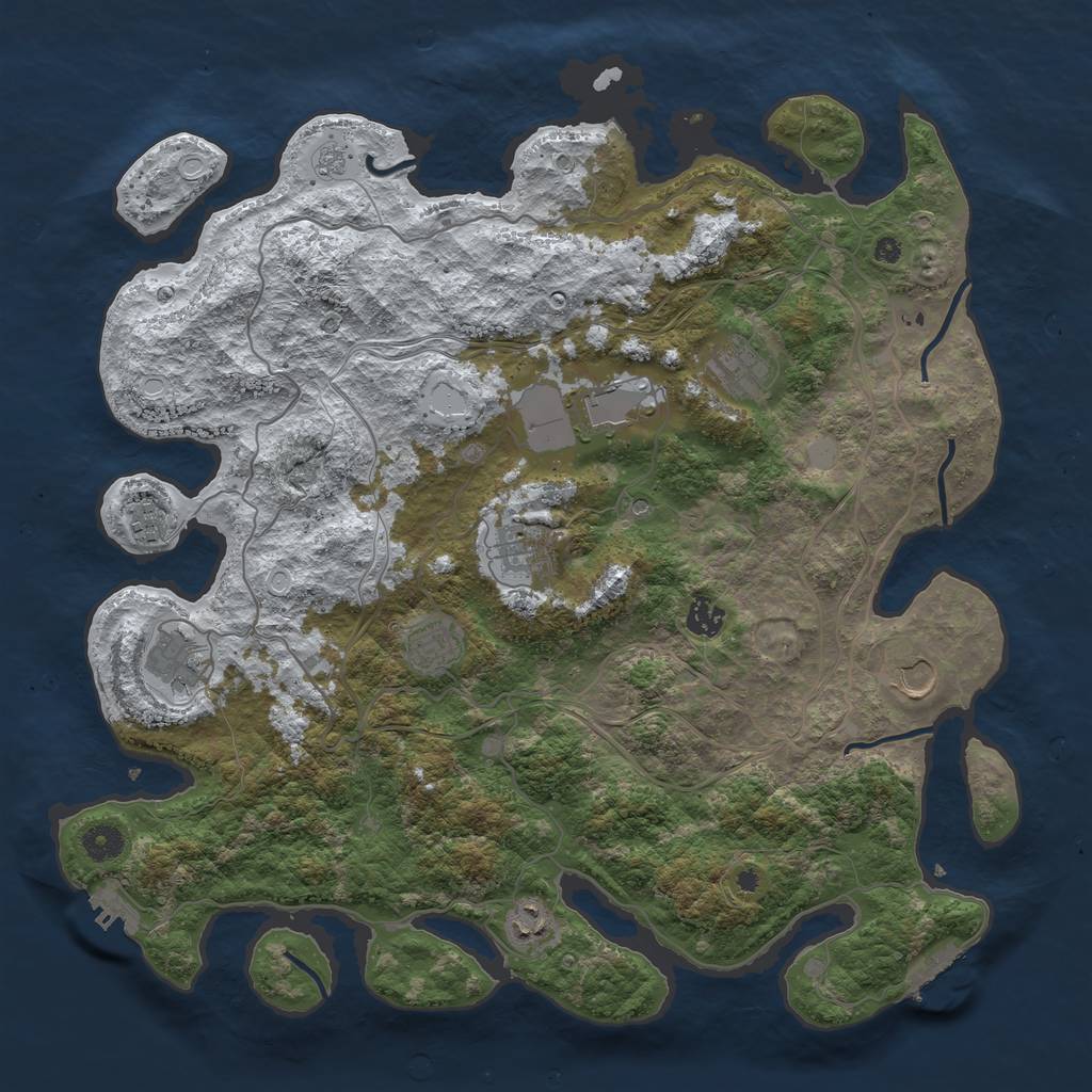 Rust Map: Procedural Map, Size: 4250, Seed: 128108440, 18 Monuments