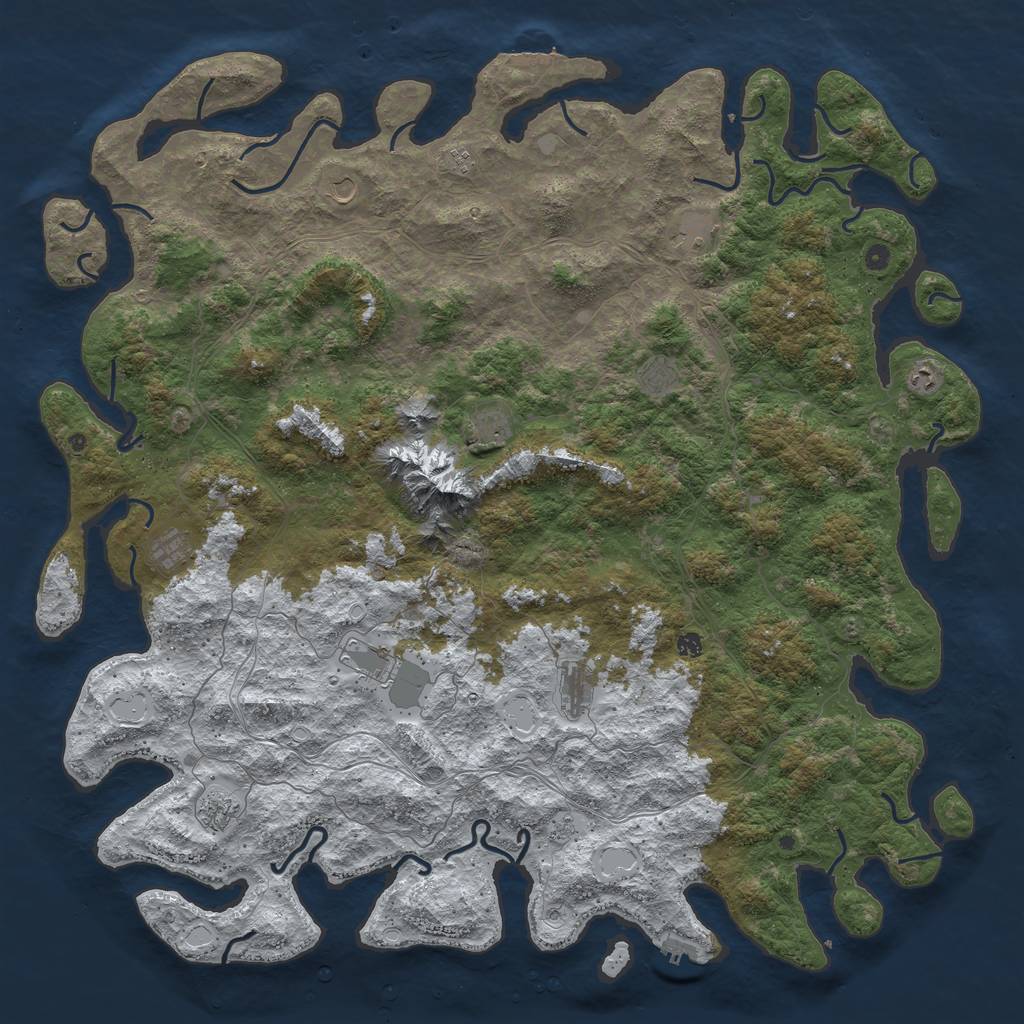 Rust Map: Procedural Map, Size: 6000, Seed: 62000, 20 Monuments