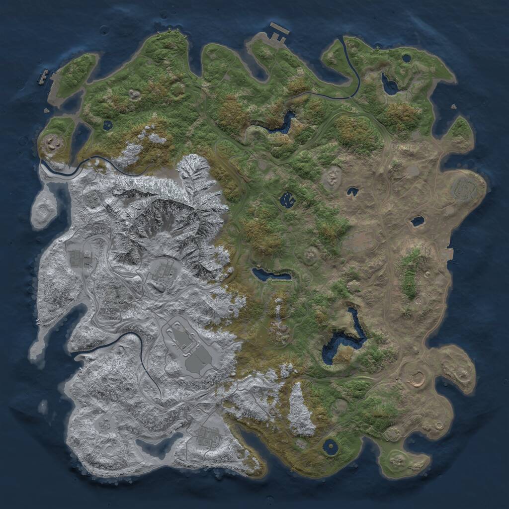 Rust Map: Procedural Map, Size: 5000, Seed: 811103626, 17 Monuments