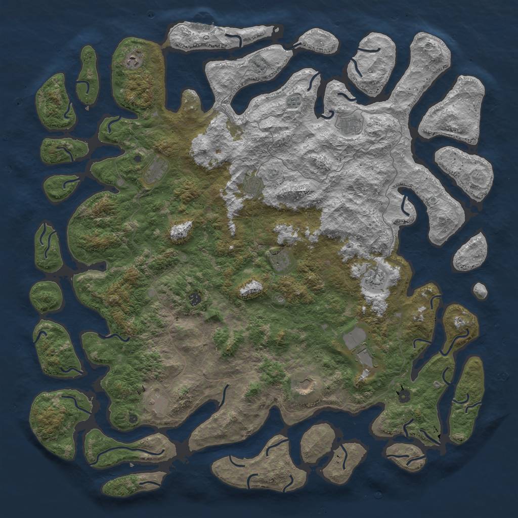 Rust Map: Procedural Map, Size: 6000, Seed: 2742183, 15 Monuments