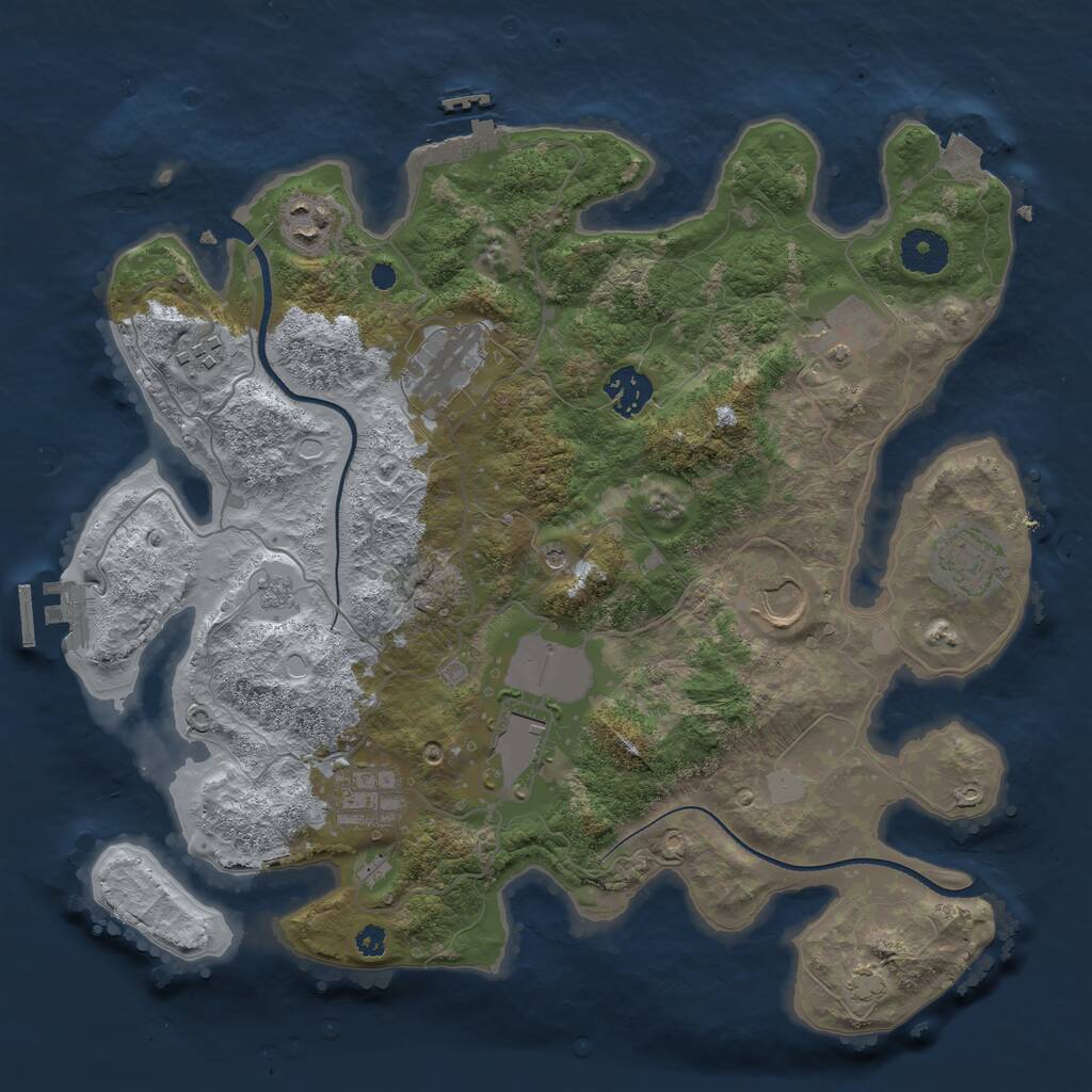 Rust Map: Procedural Map, Size: 3500, Seed: 804872, 15 Monuments