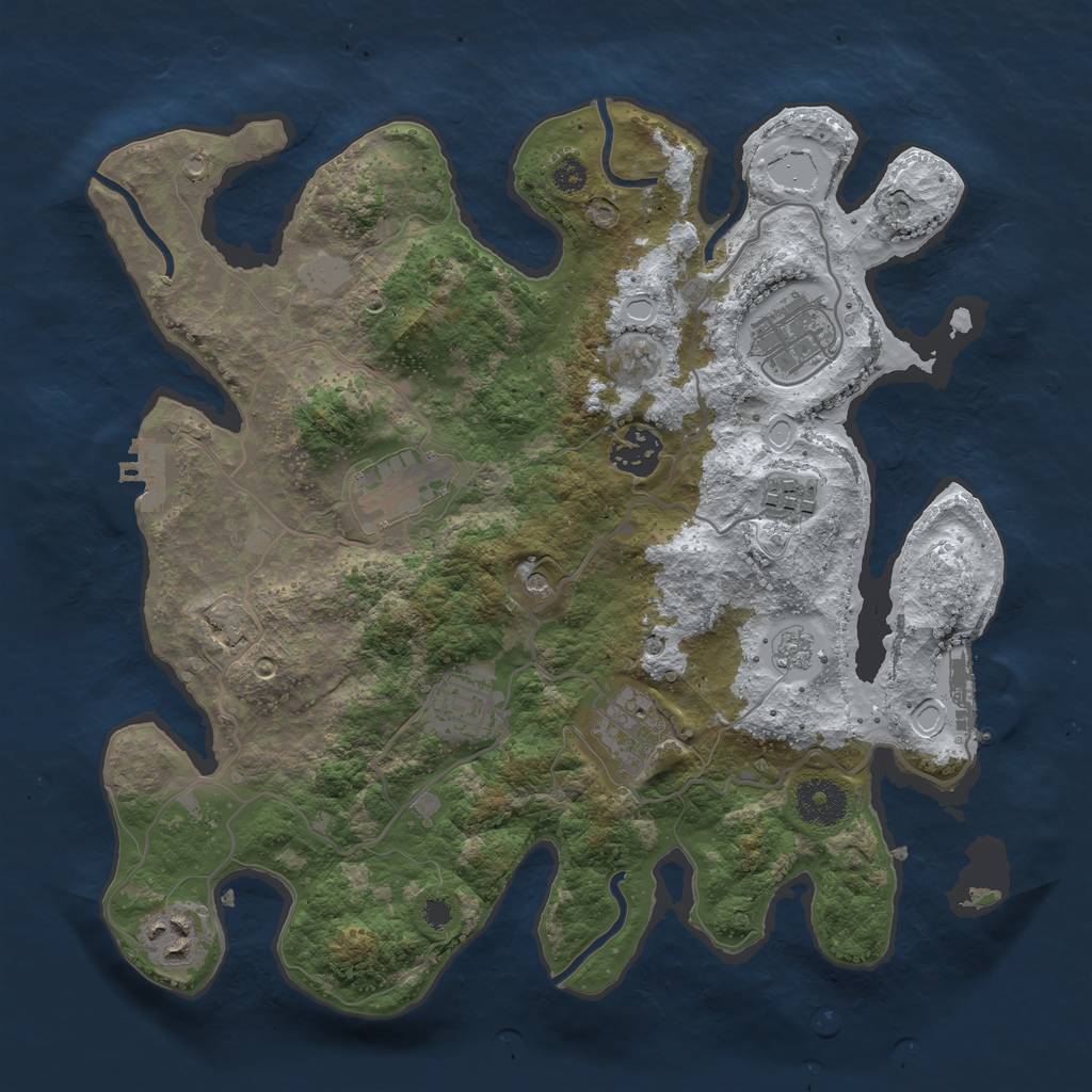 Rust Map: Procedural Map, Size: 3300, Seed: 337, 16 Monuments