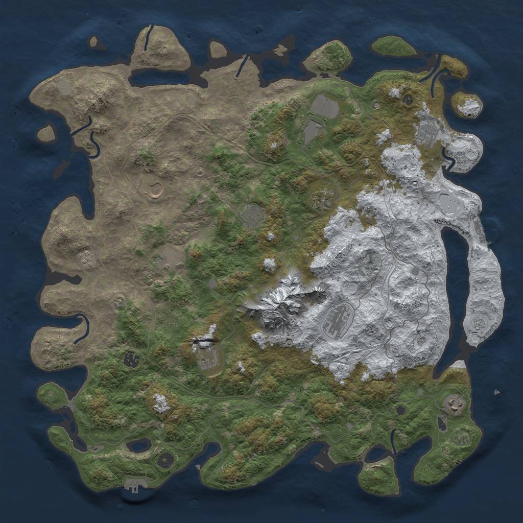 Rust Map: Procedural Map, Size: 5000, Seed: 85775831, 20 Monuments